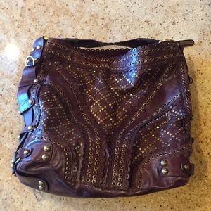 Isabella Fiore brown leather bag w studs